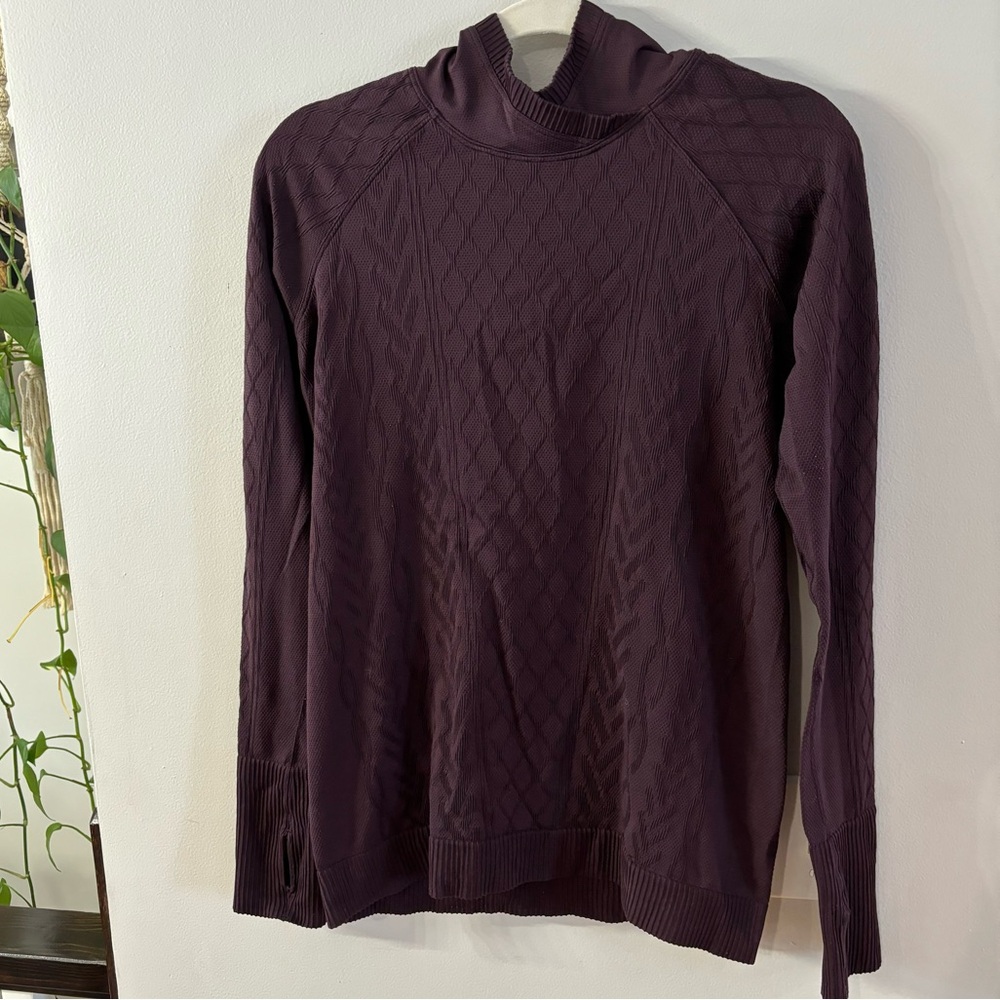 Lululemon Rest Less Hoodie Long Sleeve Top Black Cherry Size 8 - Picture 4 of 11